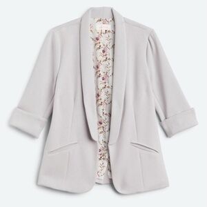 EUC Skies are Blue Hannah Modal Scuba Blazer Size XL Color Grey